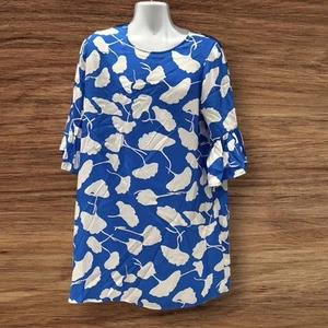 Blusa Top LAROQUE Original Estampado de Hojas de Gingko Manga Alta Campana Talla Única - Imagen 1 de 11
