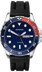 Buzos deportivos Sekonda para hombre tipo 1687 50 m esfera azul día/fecha PVP 39,99 £ - Imagen 1 de 7