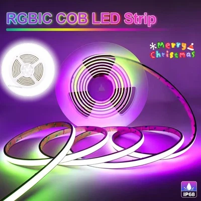 9.8ft/3m WS2811 RGBIC Smart Addressable COB LED Light Strip Tape DC24V 720leds/m - Image 1 of 4