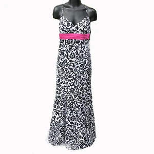 Betsy and Adam Formal Dress Juniors XS Linda Bernell Black Floral Prom Womens - Picture 1 of 12