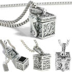 Silver Mini Keepsake Metal Urn Cremation Pendant Jewelry Necklace Ash Hol l rock