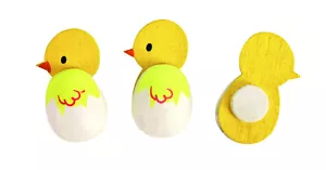 Wooden stickers decorated chicks Easter decoration 10 pieces - Picture 1 of 1