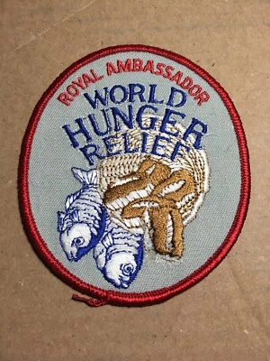 Vtg Royal Ambassador World Hunger Relief Sew On Embroidered Patch Badge - Image 1 of 4