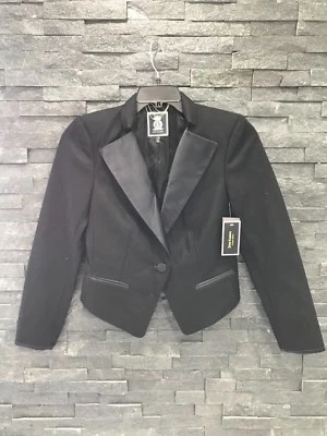NWT Juicy Couture Pitch Black Wool Blazer Sz 6 $298 - Image 1 of 4