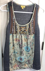 Lulumari Womens Size Small Embellished Floral Tank Top - Picture 1 of 4