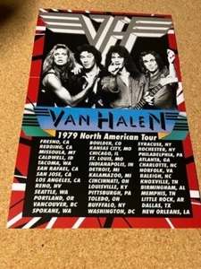 Van Halen 1979 North American Tour Dates Promo Cardstock Promo Poster 12"x18" - Picture 1 of 1