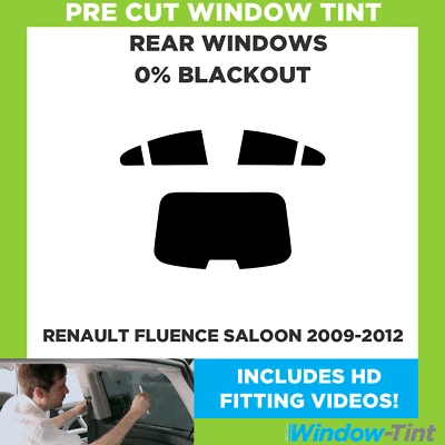 Für Renault Fluence 4-door Limousine 2009-12 Vor Cut Fenster Getönt 0% Blackout - Image 1 of 4