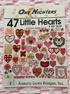VTG 1996 47 LITTLE HEARTS ONE NIGHTERS JEANETTE CREWS CROSS STITCH BOOKLET #429 - Picture 1 of 2