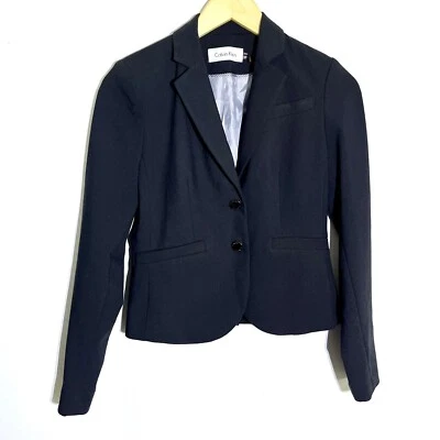 Calvin Klein Blazer Black Two Button Career Jacket Classic Fitted 2P - Image 1 of 4