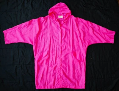 Vintage 1980s coat - neon - nylon - lightweight - approx knee length - L - Image 1 of 4