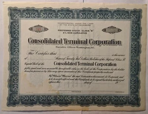 Consolidated Terminal Corporation Acciones en blanco Certificado de acciones (E-4) - Imagen 1 de 2