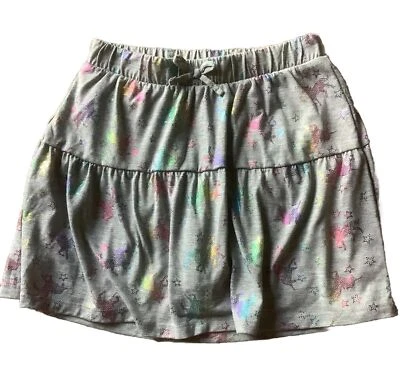 SO Favorite Skort Gray Girls Youth. Size Large L 12 Unicorns Rainbow VGUC Summer - Image 1 of 4