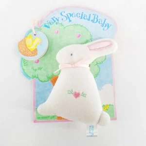 Eden White Rabbit Bunny Plush Soft Velour Body Stuffed Animal Baby Toy with Tag - Picture 1 of 12