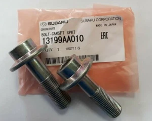 2x GENUINE CAMSHAFT PULLEY SPROCKET BOLT SUBARU IMPREZA STI 2.0 2.5 TURBO 98-07 - Picture 1 of 2