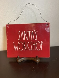 Rae Dunn "Santa's Workshop" Red Sign Christmas Holiday - Picture 1 of 3