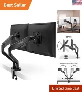 Support VESA double moniteur 14-35" acier allié noir avec inclinaison et pivotant - Photo 1/10