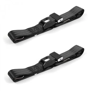 CJ/DJ 1971 - 1986 Standard 2pt Black Lap Bucket Seat Belt Kit - 2 Belts SUV 4x4 - Picture 1 of 9