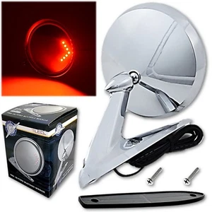 64-66 Ford Mustang Chrome RT Passenger LED Turn Signal Outside Exterior Mirror - Foto 1 di 10