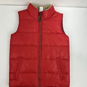 Carter's Boy’s Puffer Vest Size 5 Full Zip Outerwear Red Check Plaid Lined New - Picture 1 of 13