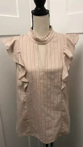 BCBGeneration Women’s Sleeveless Flutter Ruffles Pink Size Med - Picture 1 of 12