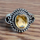 Natural Citrine Gemstone Bohemian Ring 925Sterling Silver Women Gift Ring SJ-529