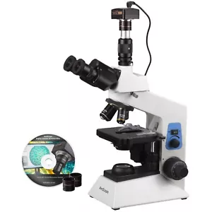 AmScope 40X-2000X Biological Research Microscope + 5MP Camera - Picture 1 of 5