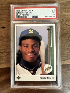 1989 Upper Deck KEN GRIFFEY JR PSA 5 Rookie RC Baseball Card 1 Seattle Mariners
