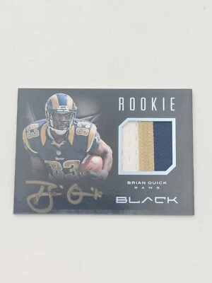 2012 Panini Black Football NFL Brian Quick 3 Color Patch Auto /49 #32 - Image 1 of 2