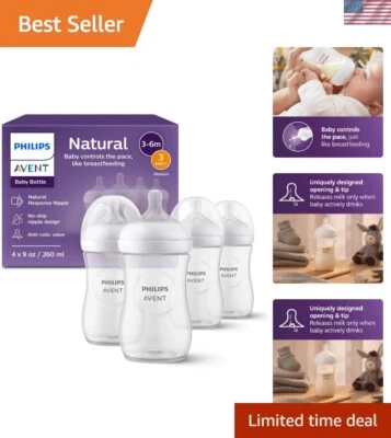Alimentación cómoda con biberones naturales Philips 9 oz - Paquete de 4, sin BPA Foto 1 de 4