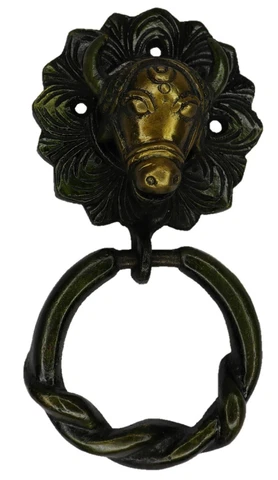 Bull Head Shape Door Bell Victorian Antique Style Handmade Solid Brass Door Bell Cover