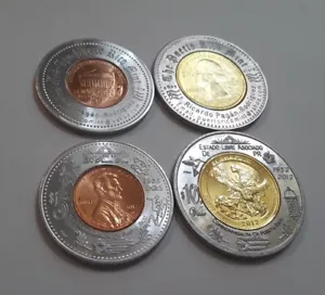 Set 2 Good For 5&10 Vale 1952 ELA PUERTO RICO MINT Encased Token Ficha Anillado - Picture 1 of 5
