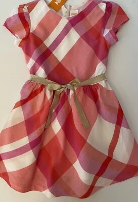 NUEVO CON ETIQUETAS Niñas 5 Gymboree “WOODLAND WONDER” Algodón Naranja/Magenta VESTIDO Metálico Dorado Foto 1 de 4