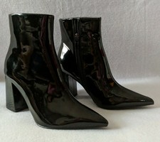 public desire empire snakeskin block heeled ankle boots