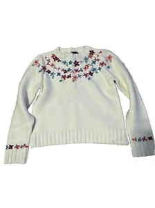 Children Place White Flower Sweater - Kids Large (Size 10/12) - Picture 1 of 1
