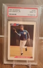 1992 BOWMAN BASEBALL #100 KEN GRIFFEY JR. PSA GRADED 9 (A)