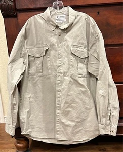 Columbia Herren XXL Button Hemd Duck Canvas Braun Khaki Langarm 2XL Outdoor - Bild 1 von 4