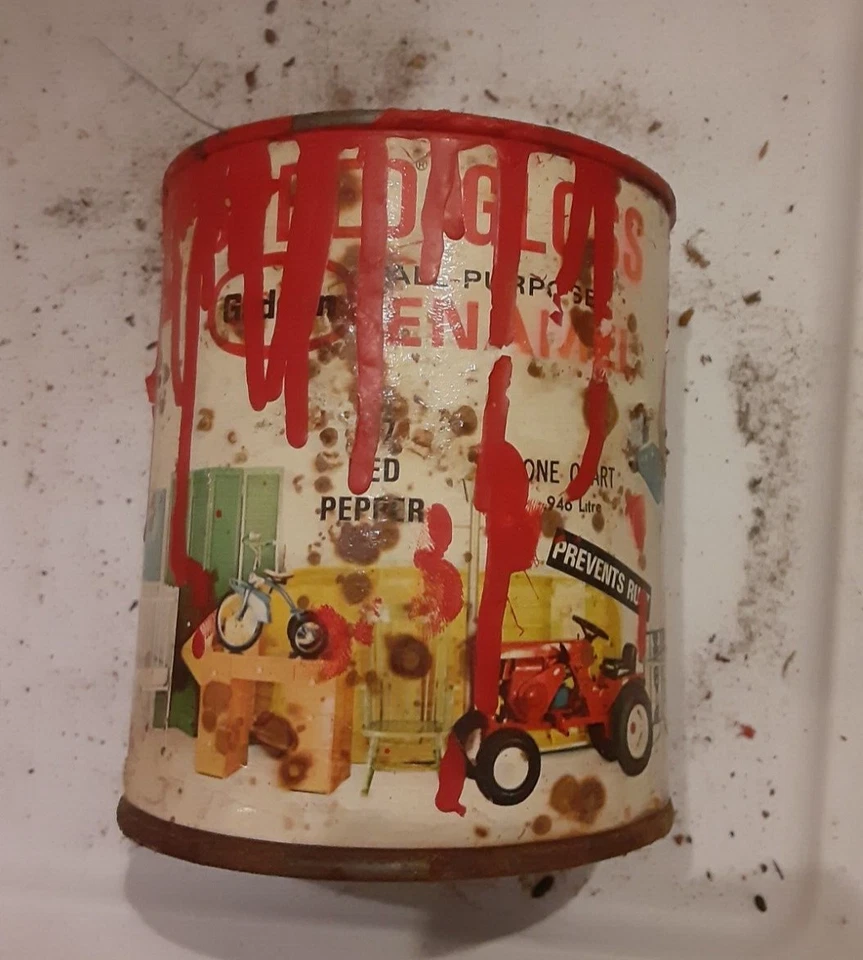 Vintage Glidden Spred Gloss All Purpose Enamel 917 Red Pepper 1/2 of 1 Qt remain - Image 1 of 4
