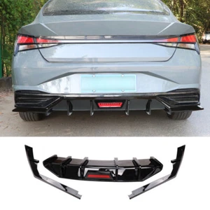 For Hyundai Elantra 2021-2022 Gloss Black Rear Bumper Diffuser Lip Spoiler Refit - Picture 1 of 7