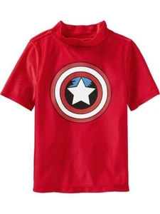 Neu mit Etikett Old Navy Marvel Superhelden Rashguard Schwimmoberteil Captain America Junge 2T - Bild 1 von 2