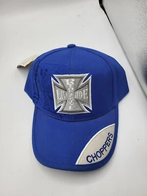Vintage Y2K Choppers Motorcycle Hat Cap Adjustable Biker Blue Embroidered Punk - Image 1 of 2