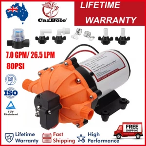 80PSI 26.5LPM High Pressure Deck Water Pump Kit Wash Down Self-Priming 12V NSW - Picture 1 of 22
