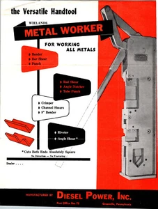 Vintage Advertising Ephemera Wielands Metal Worker Diesel Power, Inc. - Picture 1 of 2