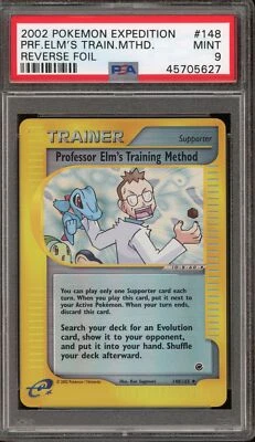 Pokemon Professor Elm's Training Method Expedition Reverse Holo #148 PSA 9 Mint - Image 1 of 2