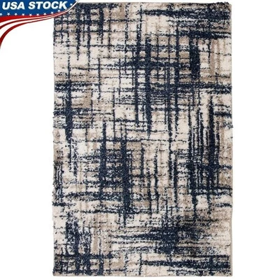 Indoor Area Rug Stain Resistant Low Profile Easy Clean Modern Design 2x3 ft New - Image 1 of 4