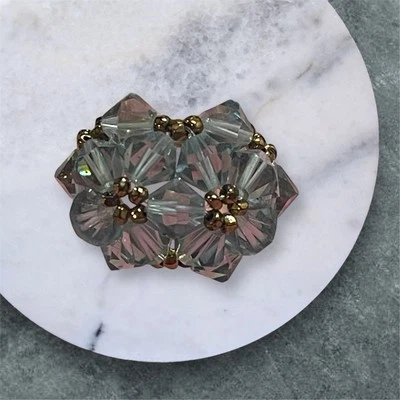 🔵Anel bonito feito à mão Swarovski contas de cristal azul gelo tamanho 6-7 kawaii Japão - Imagem 1 de 4