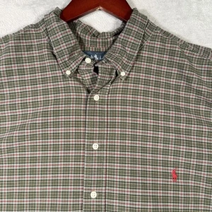 Ralph Lauren Shirt Mens 3XB 3XL Big Green Plaid Button Down Long Sleeve - Picture 1 of 10