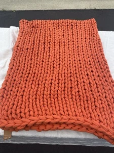 Bearaby Cotton Kids Nappling 8 Lb weighted Throw Retail $149 Orange - Picture 1 of 8
