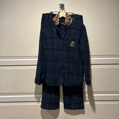 Conjunto de pantalón a cuadros verde polar pijama polar talla PL para mujer Ralph Lauren Foto 1 de 4