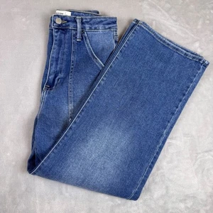 JUST BLACK DENIM  Wide Leg Crop Jeans Women's Size 27 Blue Wash - Picture 1 of 10