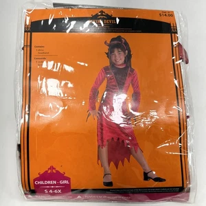 Divine Devil Red Costume By Spirit Disguise Girl Children Size Small 4-6X - Picture 1 of 4